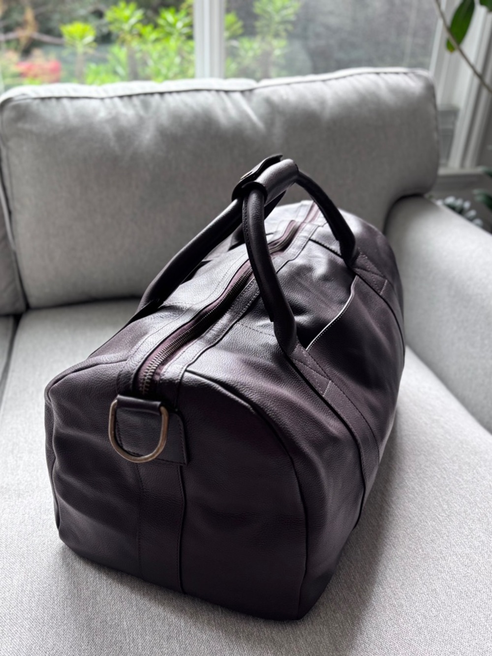 Quince Nappa Leather Duffle Bag Dark Brown New With Tags - Picture 13 of 14